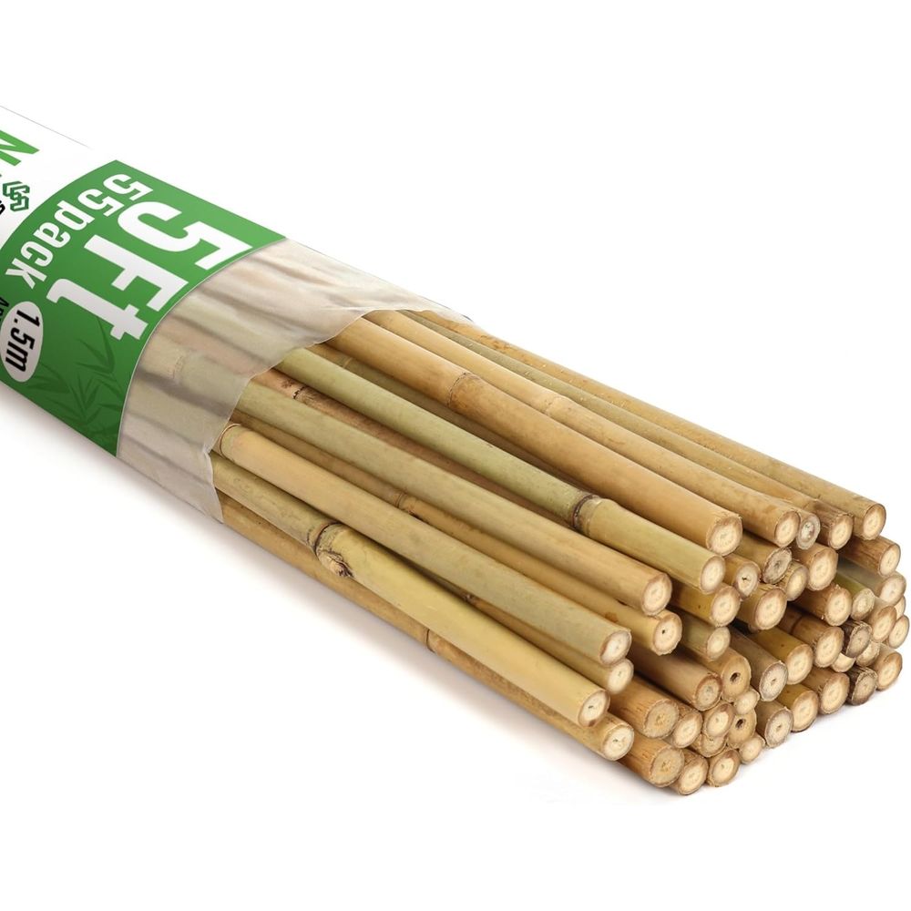 Plant Support Stake - Conjunto de 55 Estacas de Bambu